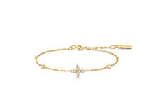  Starlit Drops - Bracelets à maillons - Argent / GP 14 carats - Zircone - 18,5cm